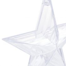 Žvaigždžių plastikas skaidrus pakabinimui 12cm 3vnt