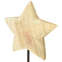 daiktų Žvaigždė pagaminta iš medžio, natūralios medinės žvaigždės formos stalo dekoracija, aukštis 42 cm