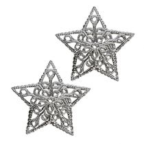 daiktų Metalinė žvaigždė sidabrinė 6cm 20vnt