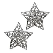 daiktų Žvaigždė iš metalo sidabro 6cm 20 vnt
