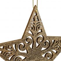 daiktų Žvaigždžių auksas pakabinimui 8cm - 12cm 9 vnt