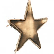 daiktų Medinė žvaigždė, skirta pakabinti gamtos liepsnojančias eglutės papuošalus H15cm
