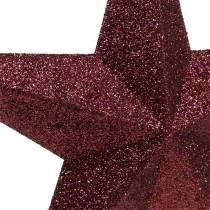 daiktų Dekoratyvinė kabykla glitter star bordo 21cm 2vnt