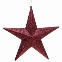 daiktų Dekoratyvinė kabykla glitter star bordo 21cm 2vnt