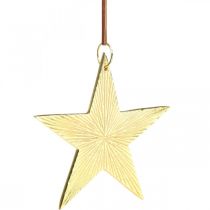 daiktų Auksinė žvaigždė, advento puošmena, deko pakabukas Kalėdoms 12×13cm 2vnt