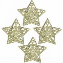 daiktų Išsklaidytos dekoravimo žvaigždės, šviesos grandinėlės tvirtinimas, kalėdinė, metalinė dekoracija auksinė Ø6cm 20 vnt.
