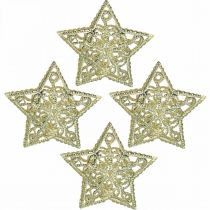 daiktų Išsklaidytos dekoracijos žvaigždės, pasakų lempučių priedas, kalėdinė, metalinė dekoracija auksinė Ø6cm 20 vnt.