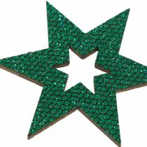 daiktų Išsklaidyta dekoracija žvaigždė žalia 3-5cm 48vnt