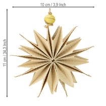 daiktų Popierinės žvaigždės, natūralios spalvos, Ø10 cm, 6 vnt.