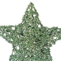 daiktų Dekoratyvinis žalios vielos žvaigždžių rinkinys, dviejų dydžių, 10 cm, 12 dalių