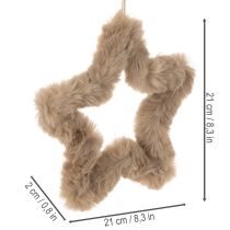 daiktų Pakabinama dekoratyvinė žvaigždė iš dirbtinio kailio, 21 cm, 4 dalys