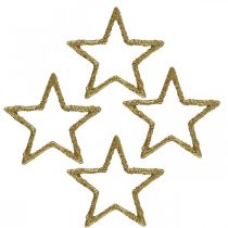 Dekoratyvinis papuošimas Kalėdų žvaigždės auksiniai blizgučiai Ø4cm 120p