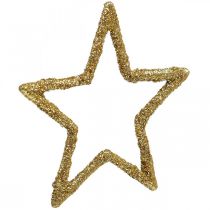 Dekoratyvinis papuošimas Kalėdų žvaigždės auksiniai blizgučiai Ø4cm 120p