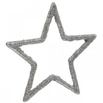Dekoratyviniai papuošimai Kalėdų žvaigždės sidabriniai blizgučiai Ø4cm 120p