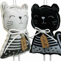 Medžiaginės katės pakabinti, spyruoklinė puošmena, puošmena kabykla, dovanų dekoravimas 4vnt