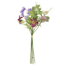 daiktų Dirbtinių gėlių puokštė su spalvingais žiedais, meniškai išdėliota stilingam dekoravimui, 60 cm