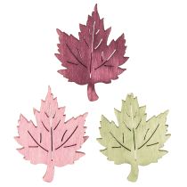 daiktų Taškinė apdaila mediena rudens lapai stalo dekoracija spalvota 3x4cm 72 vnt