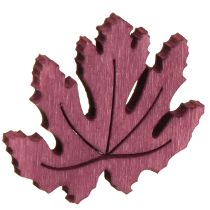 daiktų Taškinė apdaila mediena rudens lapai stalo dekoracija violetinė rožinė žalia 4cm 72 vnt