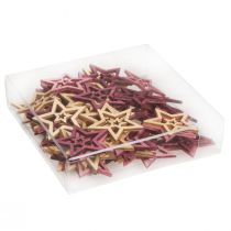 daiktų Išsklaidytos dekoracijos medinės žvaigždės uogų rožinės spalvos natūralios Ø4cm 72 vnt