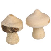 daiktų Taškinė apdaila mini grybai medinė apdaila natūrali su žieve Ø2cm 36 vnt