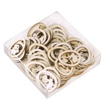 daiktų Velykinės dekoracijos rankdarbiams, zuikio kiaušinis, natūralus medis, 4 cm, 72 vnt