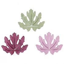 daiktų Taškinė apdaila mediena rudens lapai stalo dekoracija violetinė rožinė žalia 4cm 72 vnt
