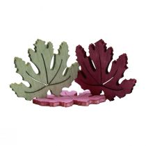 daiktų Taškinė apdaila mediena rudens lapai stalo dekoracija violetinė rožinė žalia 4cm 72 vnt