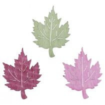 daiktų Taškinė apdaila mediena rudens lapai stalo dekoracija spalvota 3x4cm 72 vnt