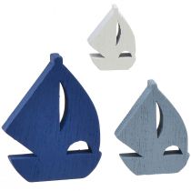 daiktų Taškinė apdaila medinė burlaivio apdaila mėlyna balta 2cm–6cm 24 vnt