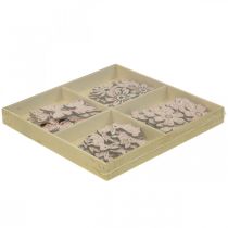 daiktų Išsklaidyta dekoravimo mediena, išbarstyti gabalėliai pavasario Velykų rožinė 2–4cm 64psl