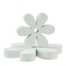daiktų Taškinė apdaila medinė stalo puošmena baltos gėlės Ø2cm–6cm 20vnt