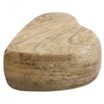 Taškinė dekoracija medinės širdelės stalo puošmena širdelė mediena gamta 5cm 6vnt