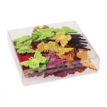 daiktų Taškinė dekoracija drugelis medinė stalo puošmena spyruoklė 4×3cm 72 vnt