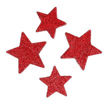 daiktų Išsklaidytos dekoracijos žvaigždės raudonos, žėrutis 4-5cm 40p