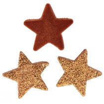 daiktų Taškinė dekoracija Kalėdinės žvaigždės rudos/oranžinės Ø4/5cm 40 vnt