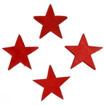 Papuošimas išbarstytas Kalėdų žvaigždės raudonos medinės žvaigždės Ø5,5cm 12vnt