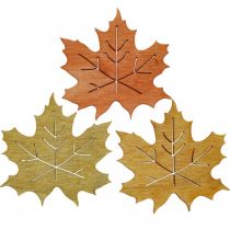daiktų Stalo puošmena rudeninė, išsklaidyta dekoracija medžio klevo lapas W4cm 72psl