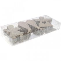 daiktų Papuošimas išsklaidytas Kalėdų angeliukais aukso blizgučiai H8cm 24 vnt