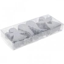 daiktų Papuošimas išsklaidytas Kalėdų angelais papuošimas sidabro blizgučiai H8cm 24 vnt