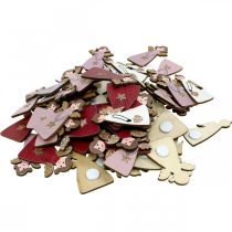 daiktų Medinis angelo pabarstukas angelo pabarstuko dekoras angelo dekoras 4,5×3cm 72 vnt