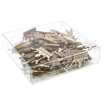 daiktų Sklaidos dekoravimo karūna Kalėdų medžio blizgučiai B4cm 72 vnt