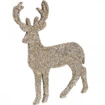 Papuošimas išbarstytas Kalėdų elnio papuošimas aukso blizgučiai 6×8cm 24psl