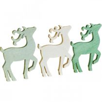 daiktų Taškinė dekoracija Kalėdų medžio elnio žalia 4×3cm 72 vnt