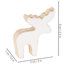 daiktų Medinė briedžio dekoratyvinė figūrėlė, stovinti, kalėdinė dekoracija, 6 cm, 8 dalys