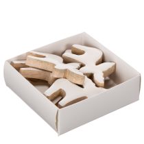 daiktų Medinė briedžio dekoratyvinė figūrėlė, stovinti, kalėdinė dekoracija, 6 cm, 8 dalys