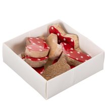 daiktų Kalėdinės stalo dekoracijos – taškuotos kojinės, 6 cm, 8 vnt.