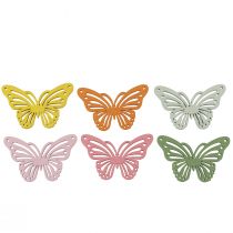 daiktų Shaker medinis drugelis spalvinga pabarstuku dekoracija 4,5×3cm 48vnt