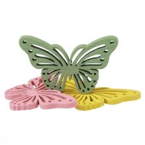 daiktų Spalvinga purkštuko dekoracija medinė drugelis 4,5×3cm 48 vnt