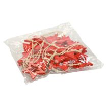 daiktų Medinių žvaigždučių dekoravimo kabykla medinė žvaigždutė raudona 6/8/10/12cm 16 vnt