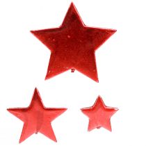 daiktų Raudonųjų žvaigždžių dekoras sklaidymui Ø3/5/7cm – 2 pasirinkimas – 44 vnt.